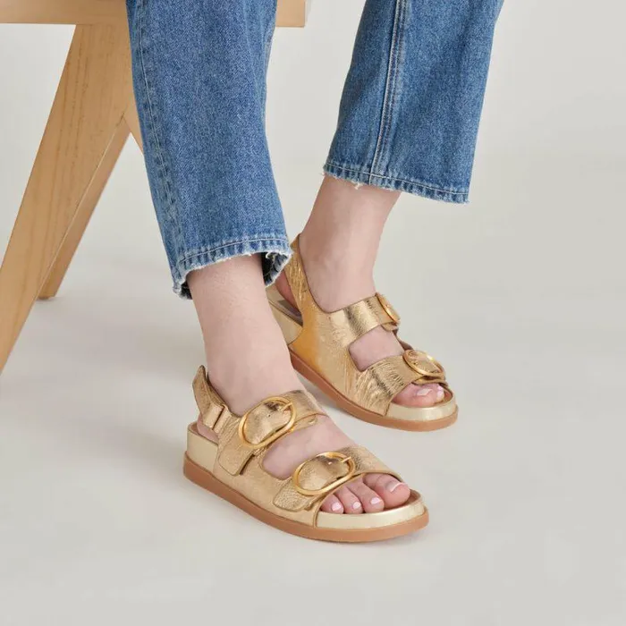 Sandals Shop Dolce Vita Starla Sandals Gold Distressed Leather Gold Leather Sandals Gold Distressed Leather