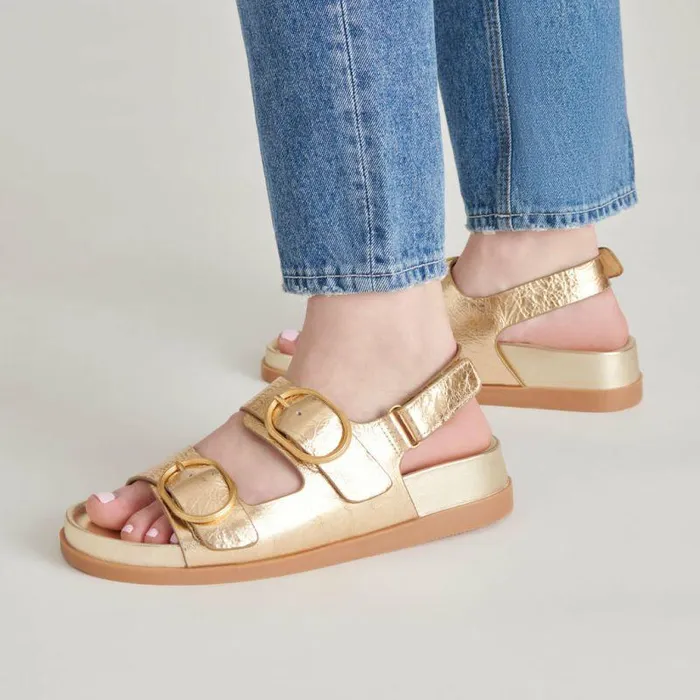 Sandals Shop Dolce Vita Starla Sandals Gold Distressed Leather Gold Leather Sandals Gold Distressed Leather