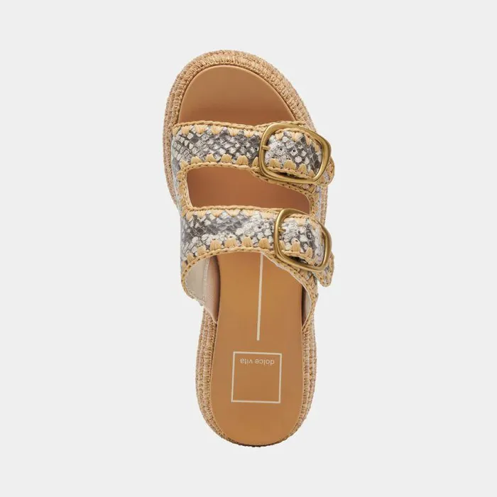 Sandals Shop Dolce Vita Wanika Sandals Black White Embossed Leather Black White Embossed Leather