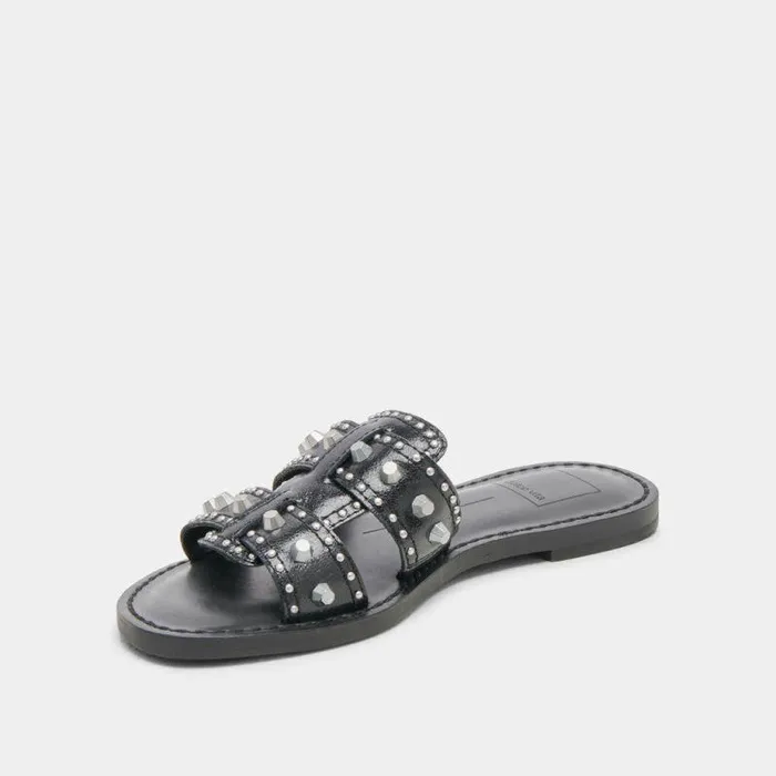 Sandals Shop Dolce Vita Wesla Stud Sandals Midnight Crinkle Patent Midnight Crinkle Patent