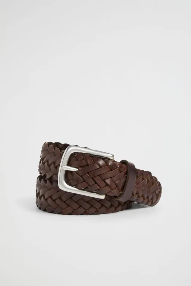 Seed Heritage Accessories Braided Leather Belt Chocolate 8211 Man