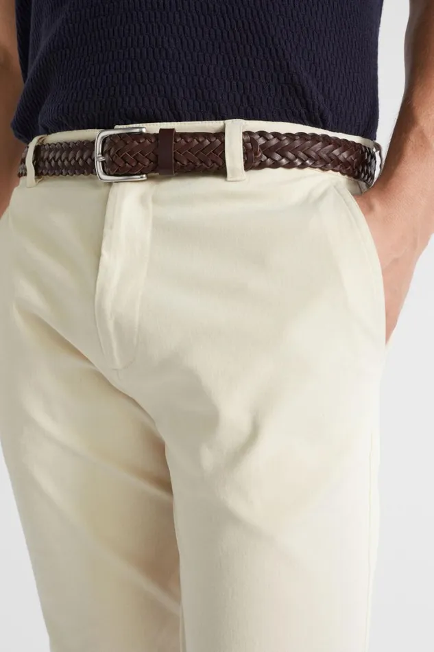Seed Heritage Accessories Braided Leather Belt Chocolate 8211 Man