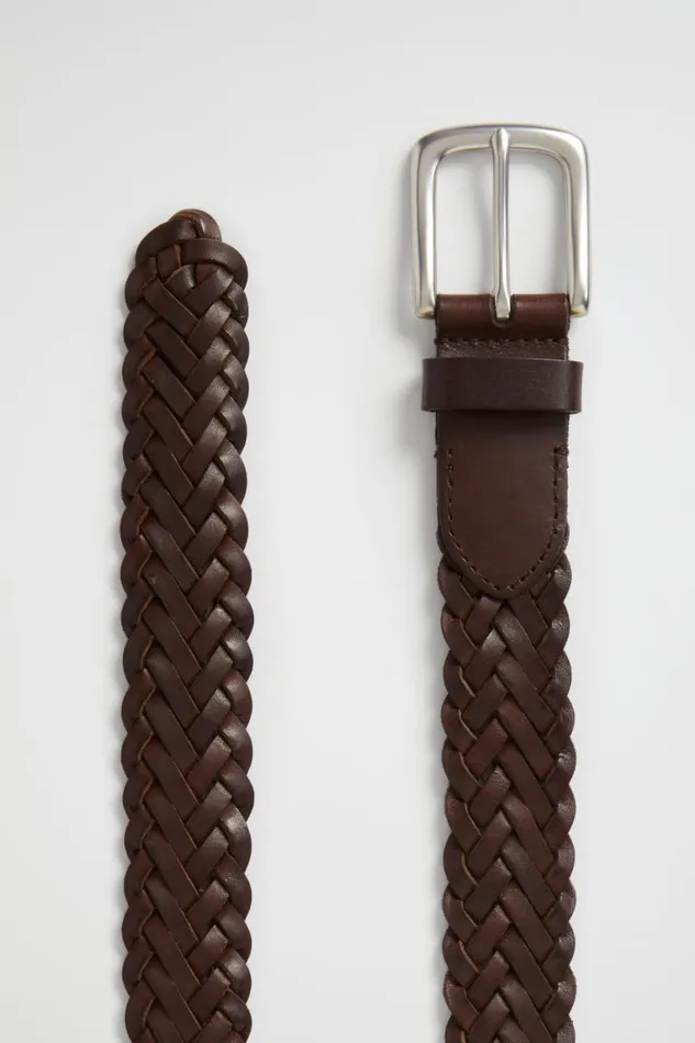 Seed Heritage Accessories Braided Leather Belt Chocolate 8211 Man