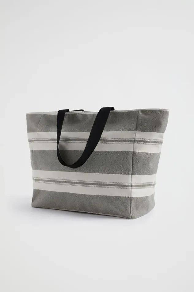 Seed Heritage Beach Bags Logo Stripe Tote Black Natural 8211 Woman