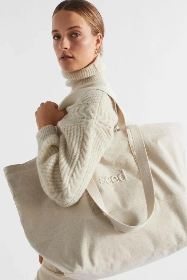 Seed Heritage Beach Bags Seed Overnight Bag Stone Natural 8211 Woman