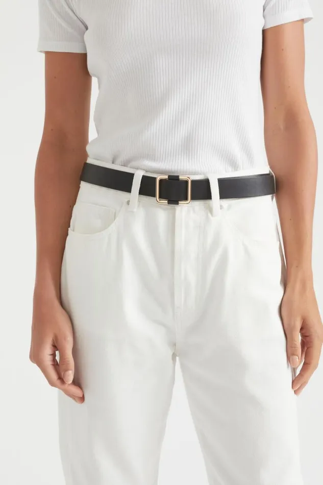 Seed Heritage Belts Naomi Leather Hip Belt Black 8211 Woman