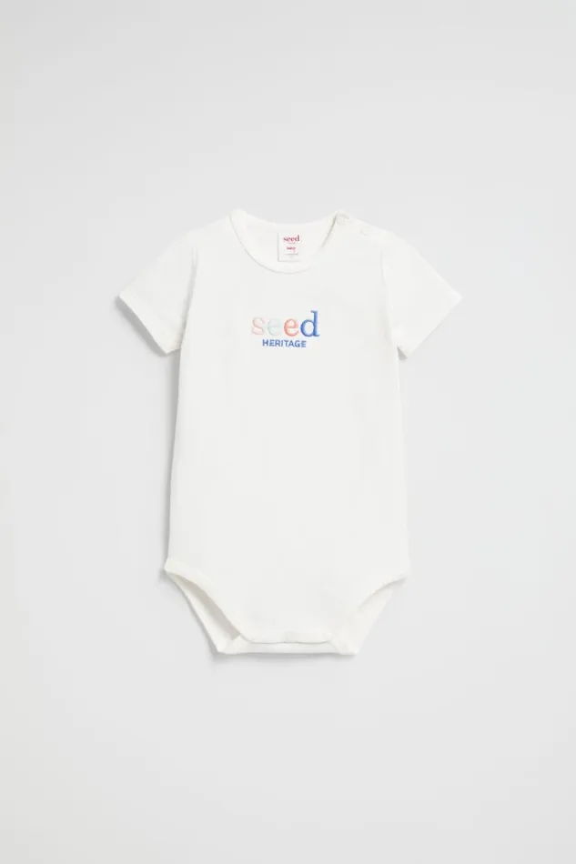 Seed Heritage Bodysuits and Onesies Core Logo Bodysuit Canvas Multi 8211 Newborn Seed Heritage Bodysuits and Onesies Core Logo Bodysuit Canvas Multi 8211 Newborn