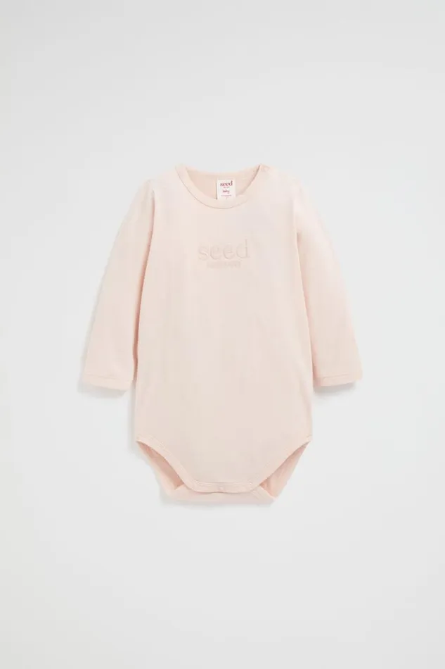 Seed Heritage Bodysuits and Onesies Core Logo Bodysuit Rosewater 8211 Newborn