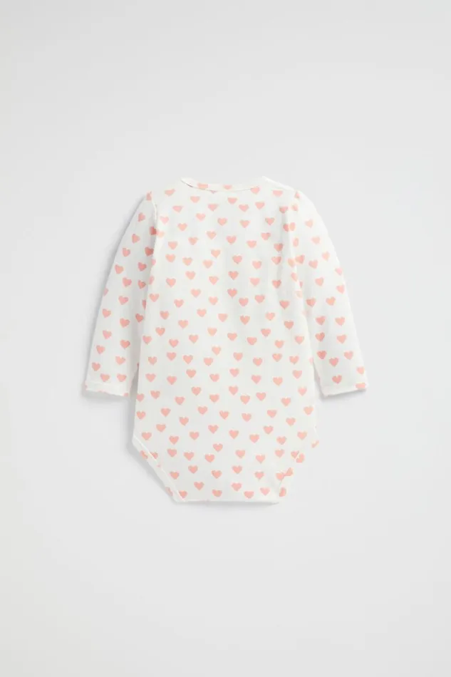Seed Heritage Bodysuits and Onesies Hearts Bodysuit Bright Peach 8211 Newborn