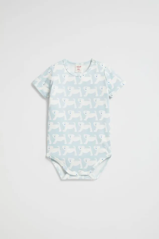Seed Heritage Bodysuits and Onesies Puppy Bodysuit Ice Blue 8211 Newborn