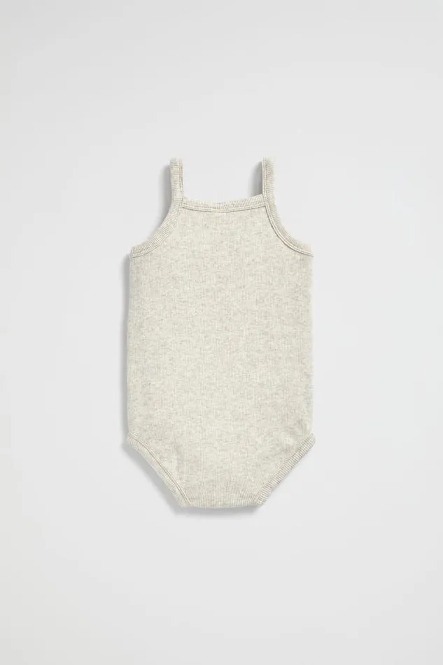 Seed Heritage Bodysuits and Onesies Rib Tank Bodysuit Oat Marle 8211 Newborn