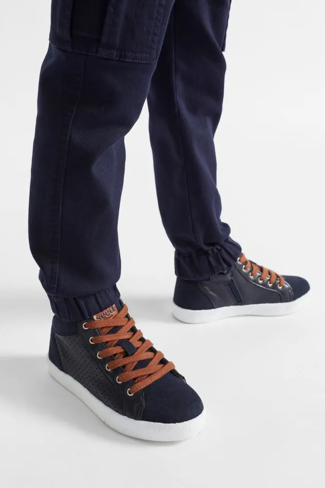 Seed Heritage Boots Perforated High Top Navy 8211 Boy