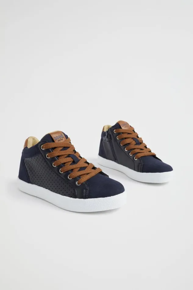 Seed Heritage Boots Perforated High Top Navy 8211 Boy