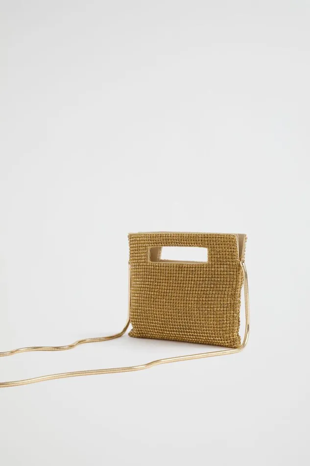 Seed Heritage Clutches and Pouches Embellished Handheld Bag Soft Gold 8211 Woman