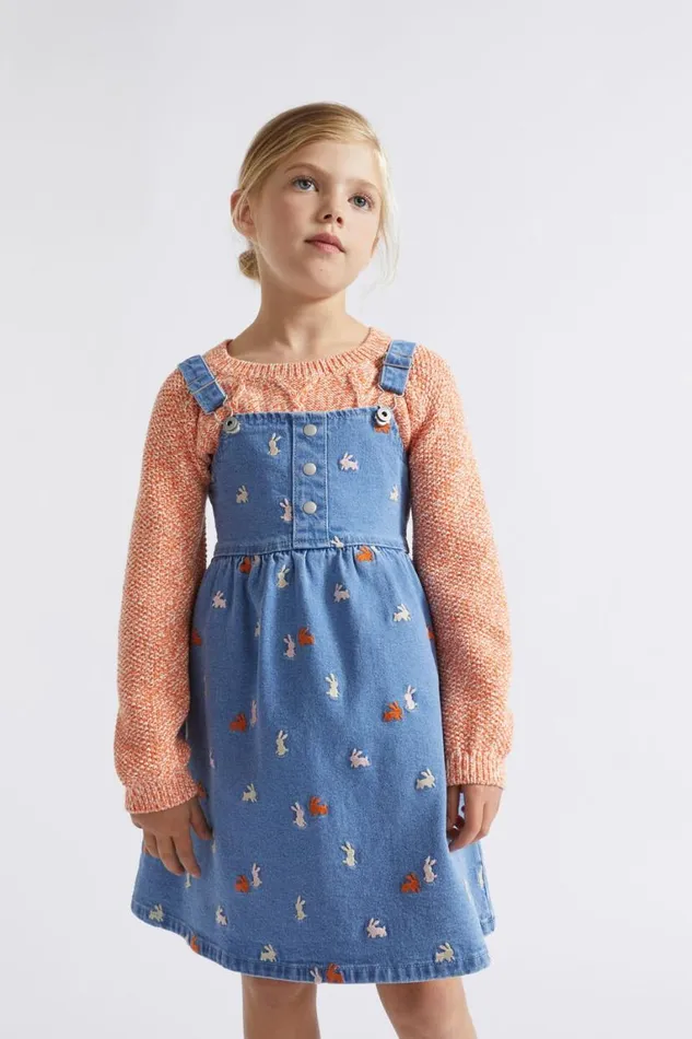Seed Heritage Denim and Jeans Bunny Denim Pinafore Original Indigo 8211 Girl