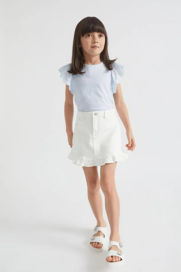 Seed Heritage Denim and Jeans Denim Frill Skirt Vintage White Wash 8211 Girl Seed Heritage Denim and Jeans Denim Frill Skirt Vintage White Wash 8211 Girl