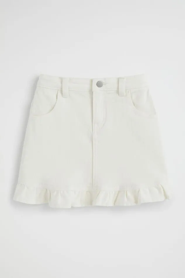 Seed Heritage Denim and Jeans Denim Frill Skirt Vintage White Wash 8211 Girl