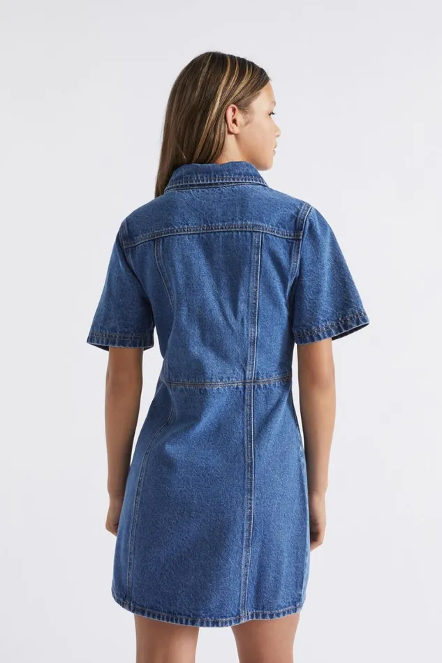 Seed Heritage Denim and Jeans Denim Shirt Dress Classic Blue 8211 Teen Girl