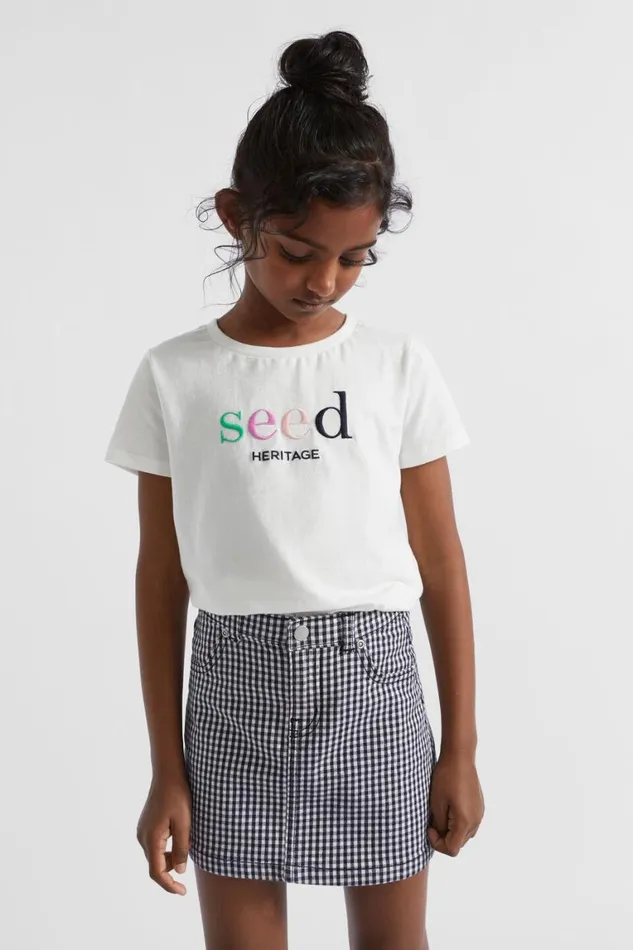 Seed Heritage Denim and Jeans Gingham Denim Skirt Midnight Gingham 8211 Girl