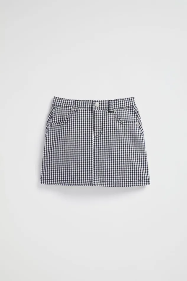 Seed Heritage Denim and Jeans Gingham Denim Skirt Midnight Gingham 8211 Girl