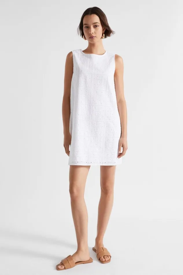 Seed Heritage Dresses Broderie Mini Dress Whisper White 8211 Woman