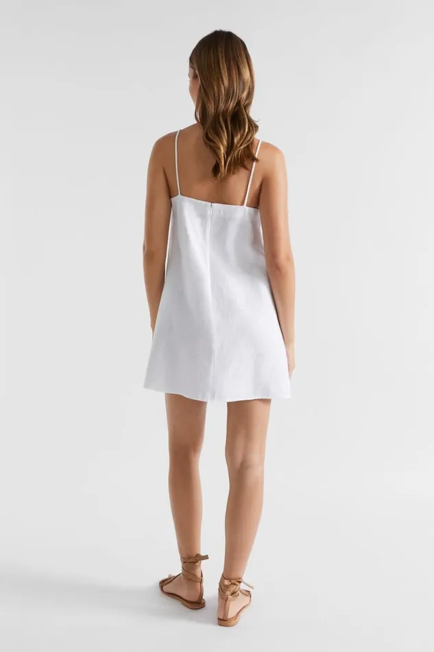 Seed Heritage Dresses Core Linen A Line Mini Dress Whisper White 8211 Woman