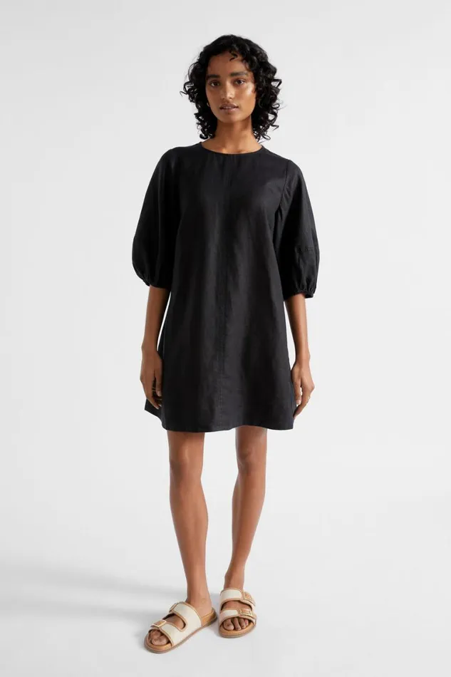 Seed Heritage Dresses Core Linen Mini Dress Black 8211 Woman