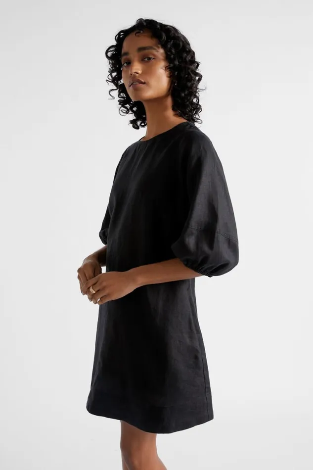 Seed Heritage Dresses Core Linen Mini Dress Black 8211 Woman