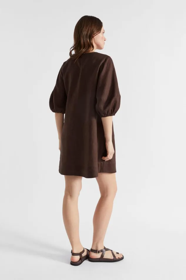 Seed Heritage Dresses Core Linen Mini Dress Deep Raisin 8211 Woman
