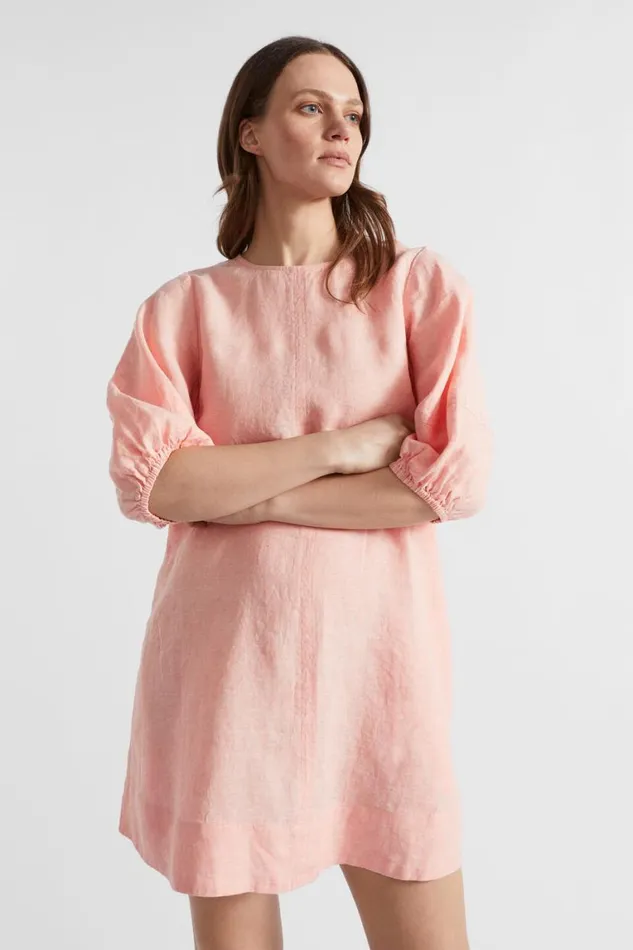 Seed Heritage Dresses Core Linen Mini Dress Tulip Pink Crossdye 8211 Woman