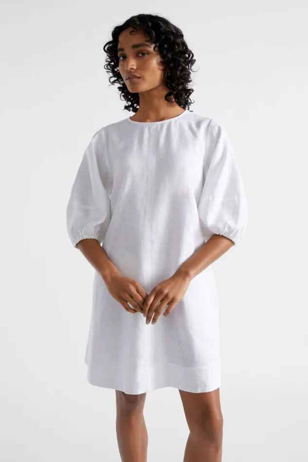 Seed Heritage Dresses Core Linen Mini Dress Whisper White 8211 Woman