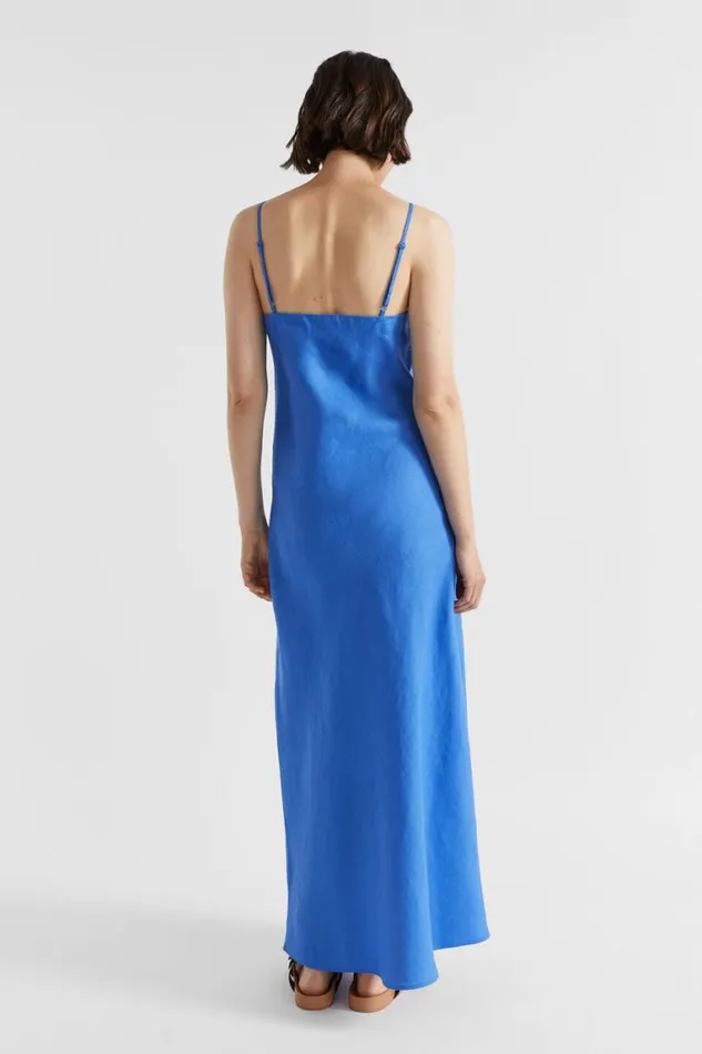 Seed Heritage Dresses Core Linen Slip Maxi Dress Deep Ocean 8211 Woman