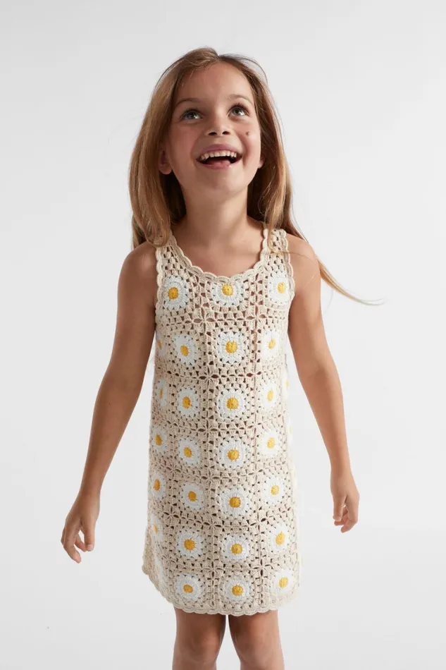 Seed Heritage Dresses Crochet Daisy Dress Sunshine Yellow 8211 Girl