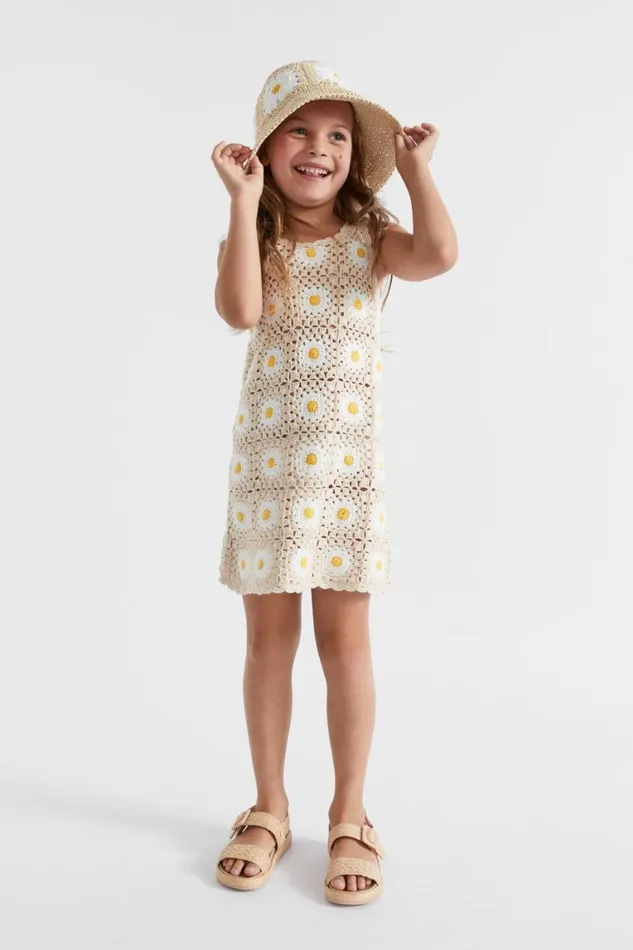 Seed Heritage Dresses Crochet Daisy Dress Sunshine Yellow 8211 Girl