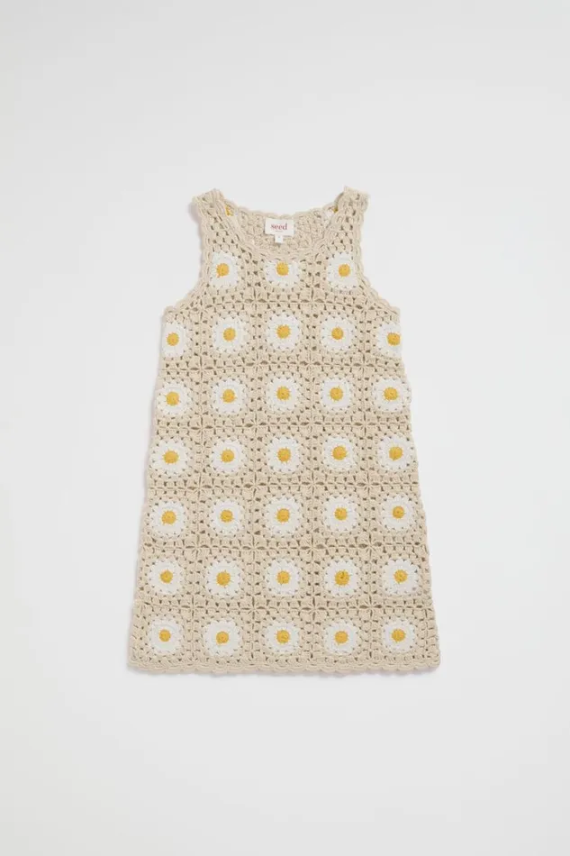 Seed Heritage Dresses Crochet Daisy Dress Sunshine Yellow 8211 Girl