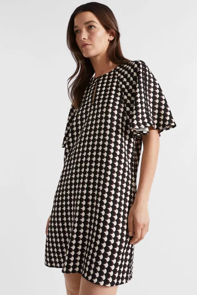 Seed Heritage Dresses Geo Twill Mini Dress Deep Raisin Geo 8211 Woman