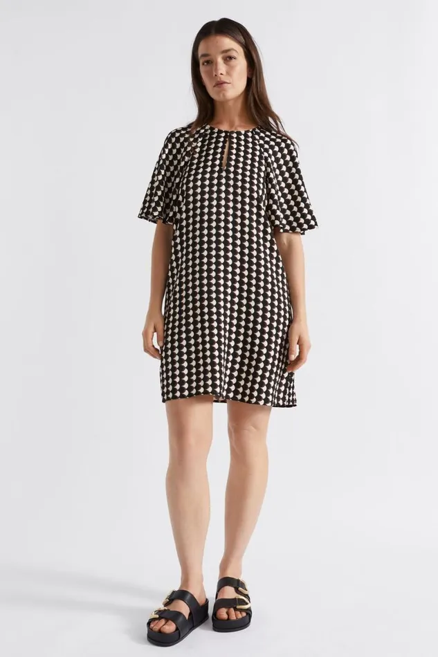 Seed Heritage Dresses Geo Twill Mini Dress Deep Raisin Geo 8211 Woman