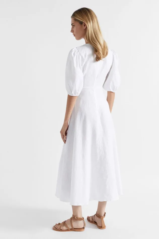 Seed Heritage Dresses Linen Drawstring Slip Dress Whisper White 8211 Woman
