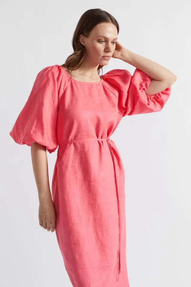 Seed Heritage Dresses Linen Raglan Midi Dress Wild Berry 8211 Woman