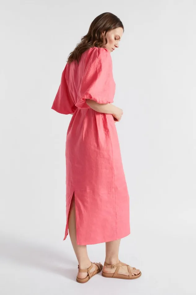 Seed Heritage Dresses Linen Raglan Midi Dress Wild Berry 8211 Woman
