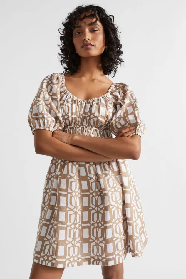 Seed Heritage Dresses Linen Retro Mini Dress Barley Retro 8211 Woman