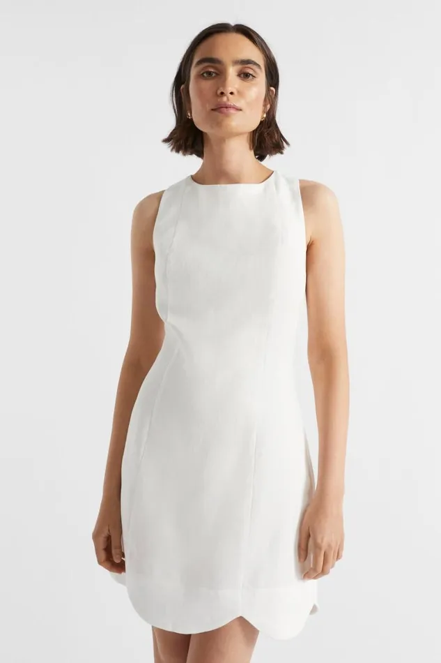 Seed Heritage Dresses Linen Shift Mini Dress Cloud Cream 8211 Woman