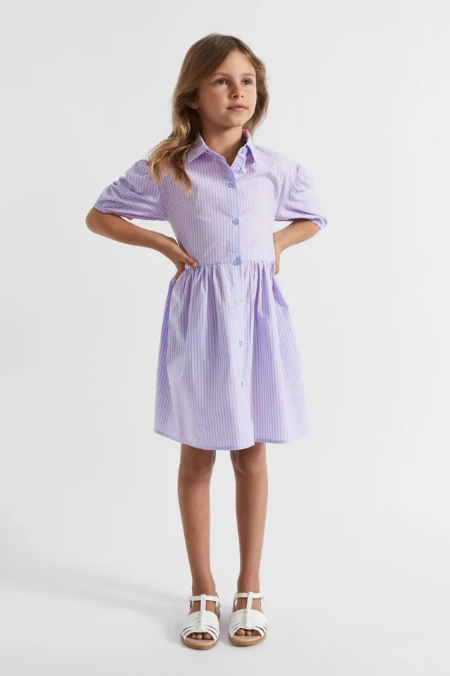 Seed Heritage Dresses Poplin Stripe Dress Baby Blue 8211 Girl