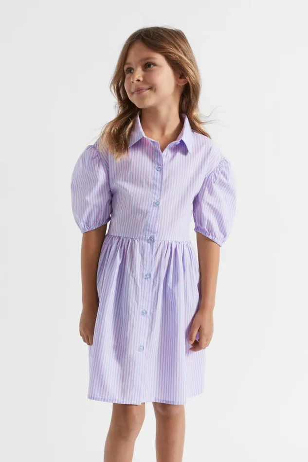 Seed Heritage Dresses Poplin Stripe Dress Baby Blue 8211 Girl