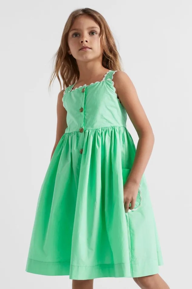 Seed Heritage Dresses Ricrac Trim Dress Pine Lime 8211 Girl