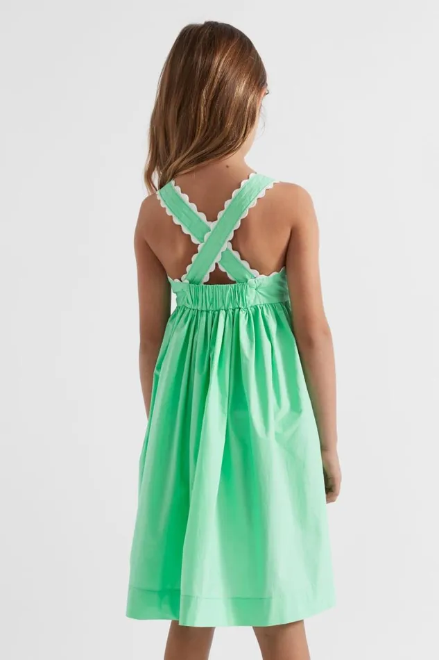 Seed Heritage Dresses Ricrac Trim Dress Pine Lime 8211 Girl