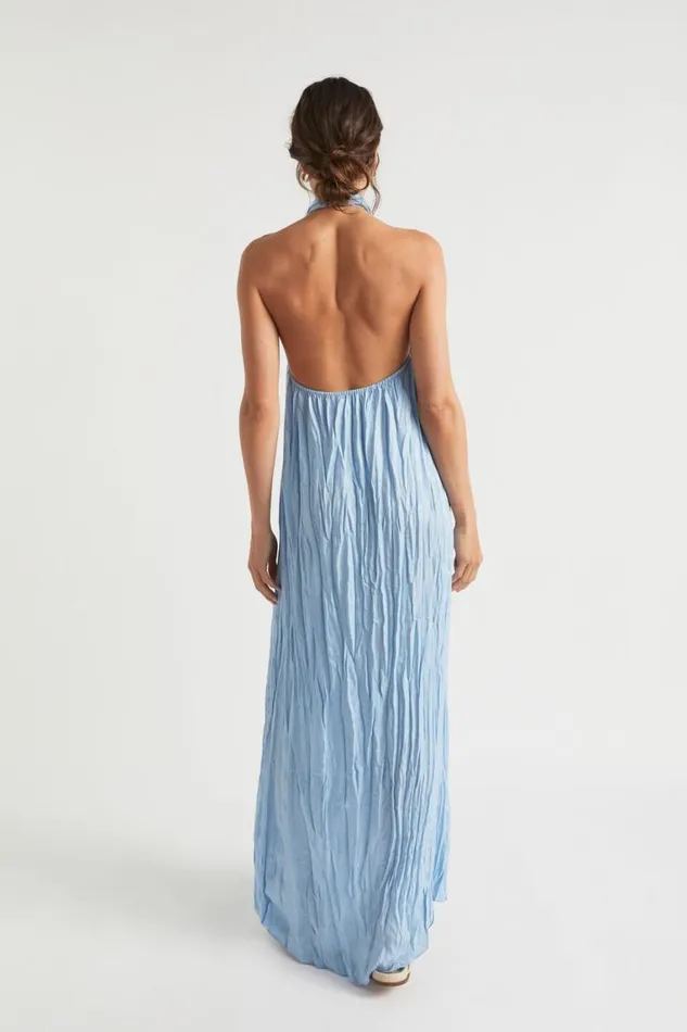 Seed Heritage Dresses Satin Halter Maxi Dress Bluebell 8211 Woman