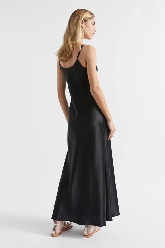 Seed Heritage Dresses Satin Maxi Slip Dress Black 8211 Woman