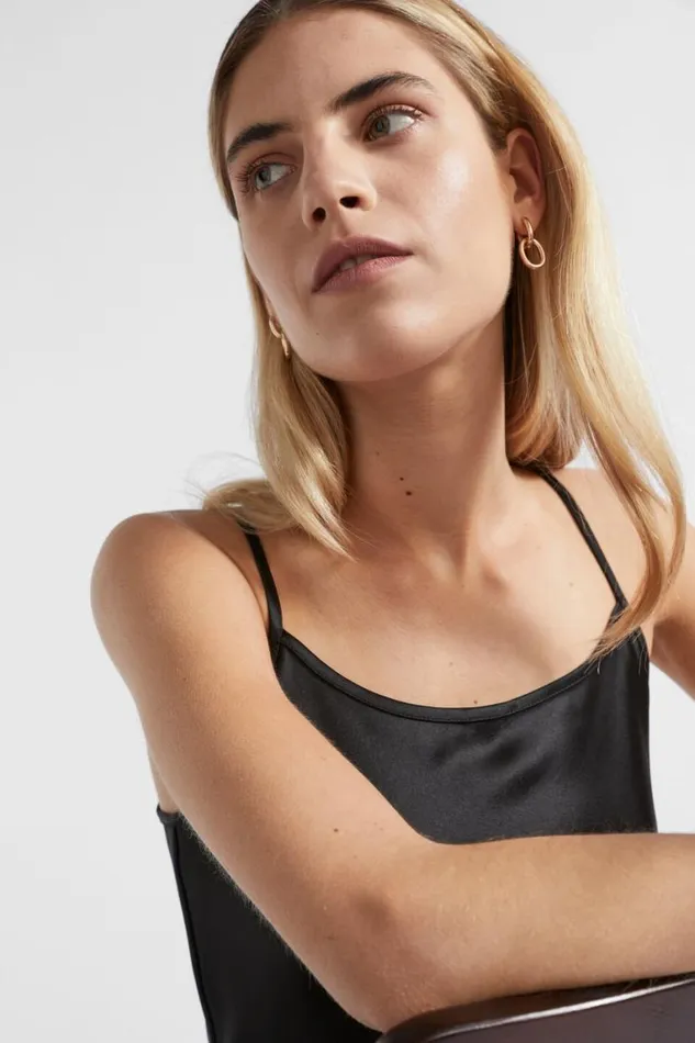 Seed Heritage Dresses Satin Maxi Slip Dress Black 8211 Woman