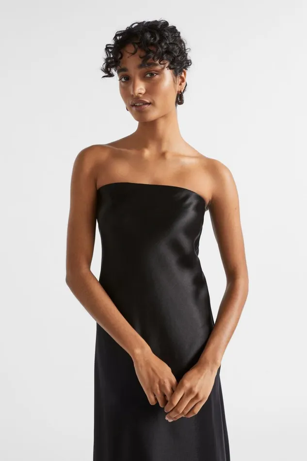 Seed Heritage Dresses Satin Strapless Maxi Dress Black 8211 Woman
